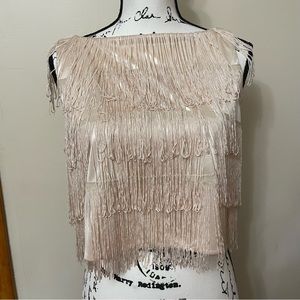 * LC by Lauren Conrad Runway crop fringe top